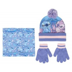 Lilo & Stitch Beanie, Tube Scarf & Gloves 3-Set Stitch