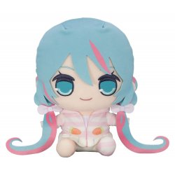 Hatsune Miku Kyurumaru Big Plush Figure Rabbit Ear Hood Pajama 28 cm