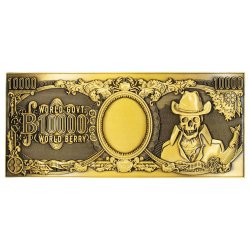 One Piece Replica 10,000 World Berry Metal Banknote 6 x 15 cm
