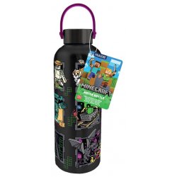 Minecraft Mascots Metal Water Bottle with Carry Loop