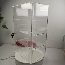 Evoretro 4-Tier Locking Acrylic Tiered Countertop Showcase Display Case