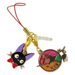 Kiki's Delivery Service Keychain Stained Glass Style Jiji Gold