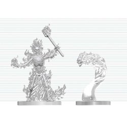 Dungeons & Dragons Nolzur's Marvelous Miniatures Unpainted Miniature Flaming Skeleton & Flameskull 14 cm