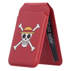 One Piece Card Holder Luffy Jolly Roger (Red) 10 cm