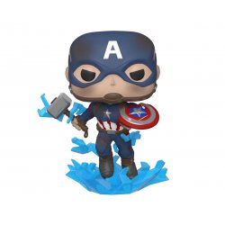 Avengers: Endgame POP! Movies Vinyl Figure Captain America w/Broken Shield & Mjölnir 9 cm
