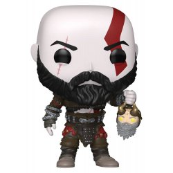 God of War Ragnarök POP! Games Vinyl Figure Kratos w/Mimir's Head 9 cm
