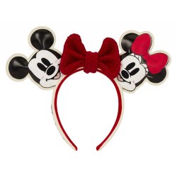Mickey & Minnie by Loungefly Ears Headband Knit Bow