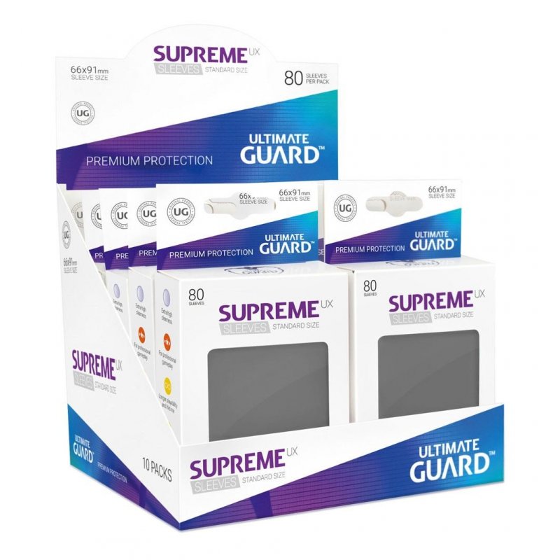 Ultimate Guard-Supreme UX sleeves estándar Black 80 unidades tarjetas fundas negro