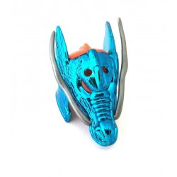 Vintage Action Figure Onderdelen - Teenage Mutant Ninja Turtles – Metal Mutant Leonardo Armor Head - 