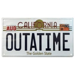 Back To The Future Metal Sign ´Outatime´ DeLorean License Plate